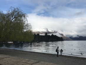 beach and mountain in queenstown